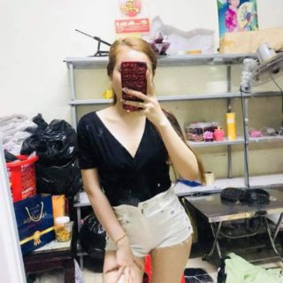 Áo thun đắp chéo nữ(chất vải hàng bao đẹp)