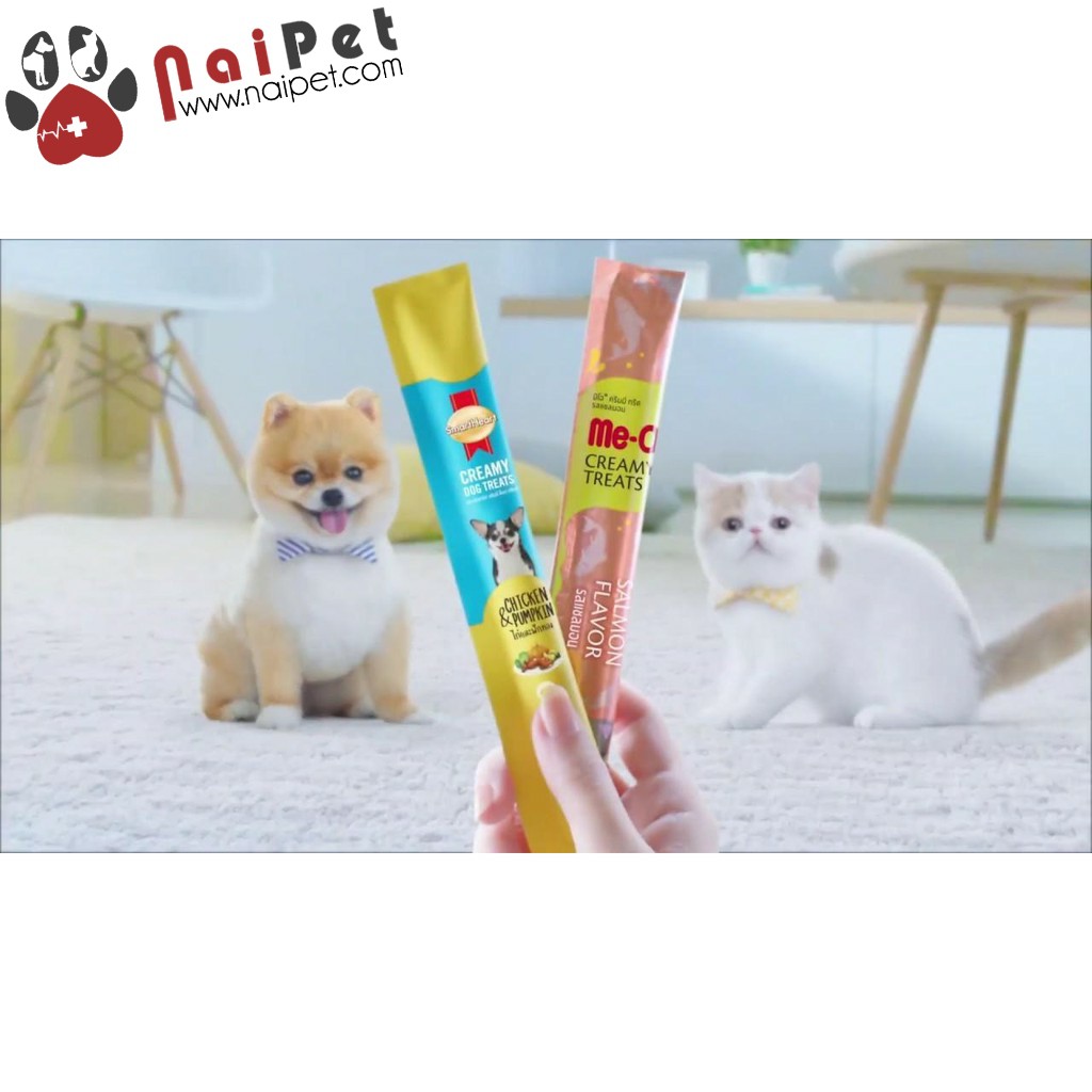 Bánh Thưởng Dạng Kem Cho Chó Gói 4 Thanh Creamy Dog Treats Smartheart 60g