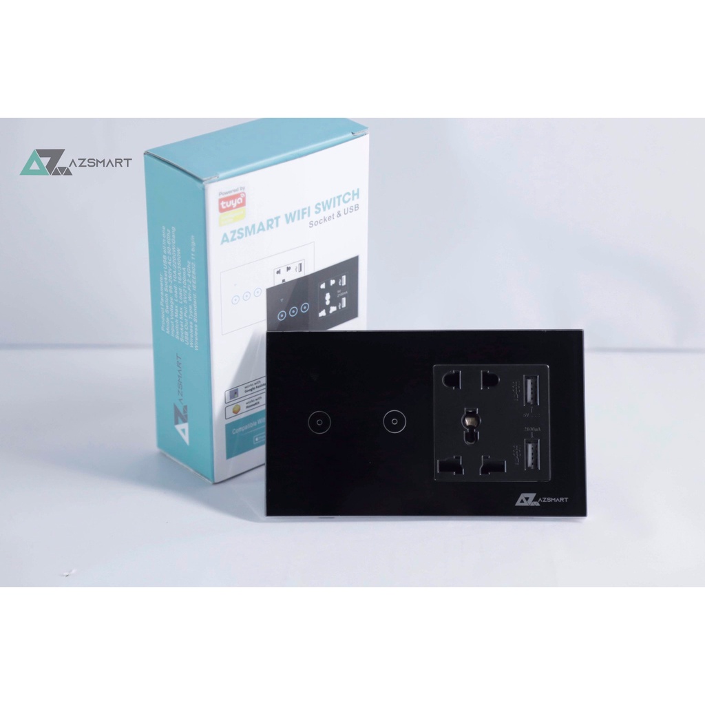 CÔNG TẮC CẢM ỨNG WIFI KÈM 2 Ổ CẮM CÓ CỔNG USB SẠC ĐIỆN THOẠI