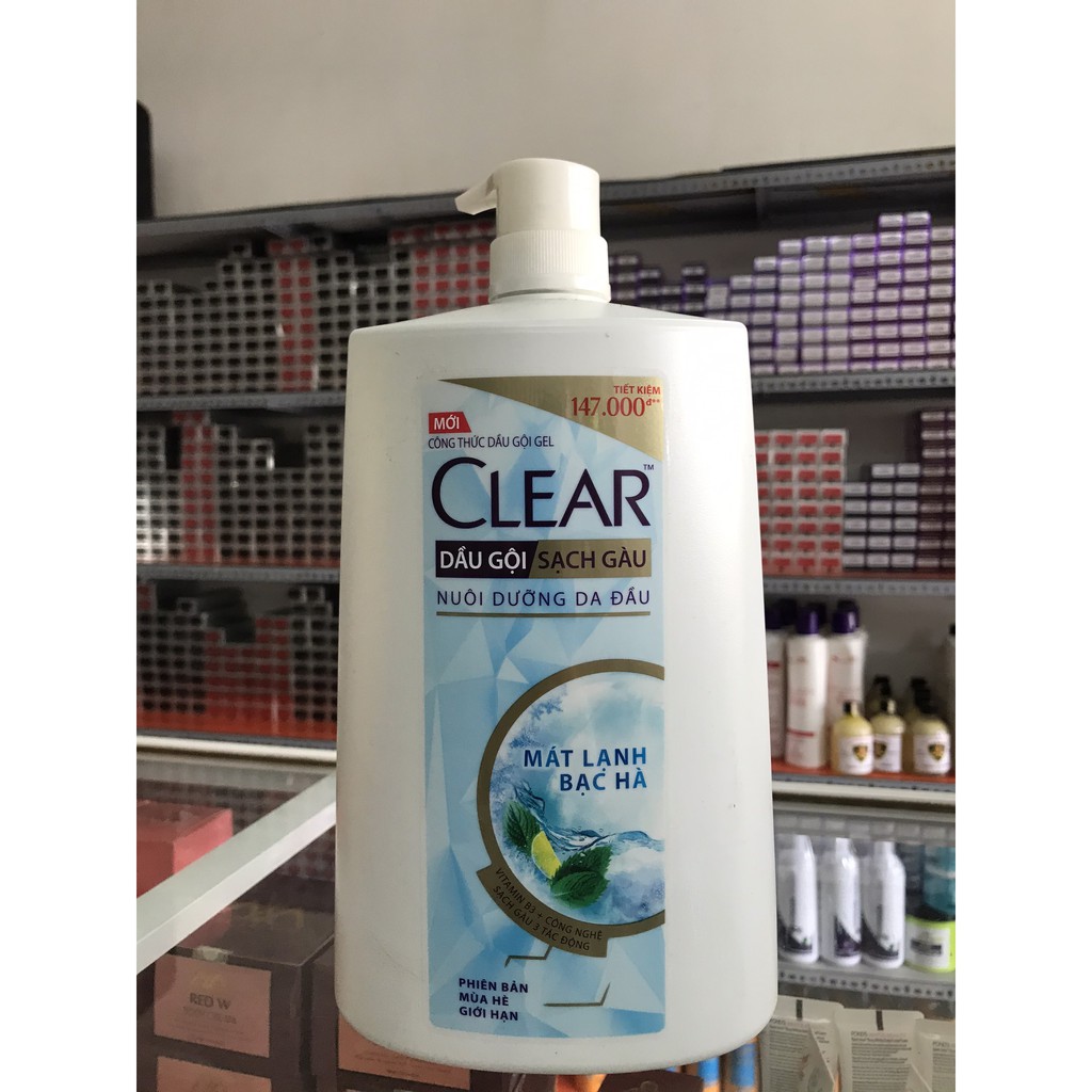 [FREE SHIP] Dầu gội trị gàu Clear mát lạnh bạc hà (chai lớn) - 1kg4 - mã 0833