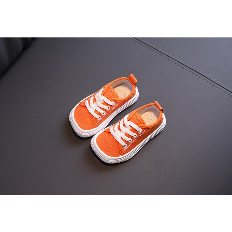 [Bán Chạy] Giày Thể Thao Vải Bạt Đầu Quả Xoài Màu Trơn Dễ Phối Đồ Thời Trang Mùa Hè Phong Cách Hàn Quốc Cho Bé Trai Bé Gái 5