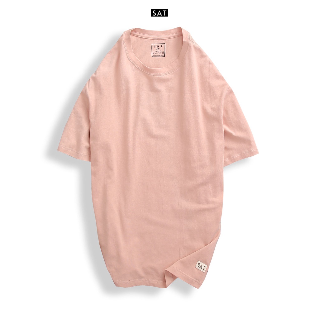 Áo thun trơn, T'shirt Basic cổ tròn SAT TS-03 unisex, vải cotton mềm mịn, dày dặn, trẻ trung chuẩn form