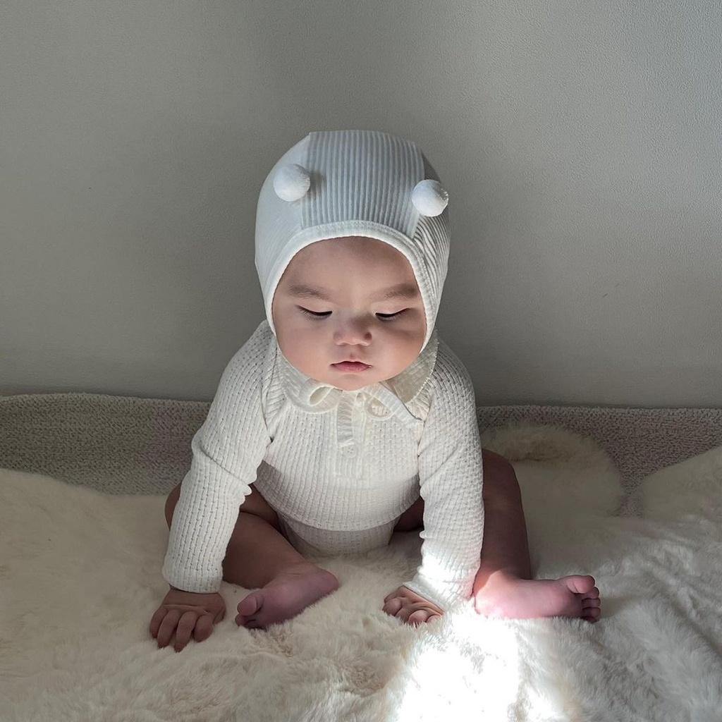 Áo Liền Quần Tam Giác Tay Dài Dễ Thương Cho Bé Tập Bò