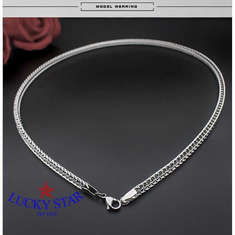 Dây chuyền nam mắc xích khối vuông thời trang 3mm x 55cm