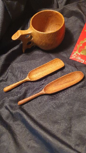 Muỗng gỗ Thìa gỗ xúc trà dáng dài, phụ kiện chụp ảnh food decor chuyên nghiệp