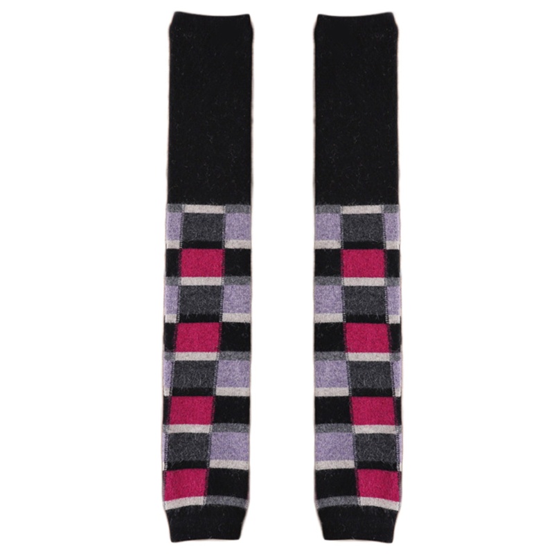 Youyo Vớ Len Ống Dài In Họa Tiết Kẻ Sọc Nhiều Màu Sắc Ấm Áp Cho Nữ