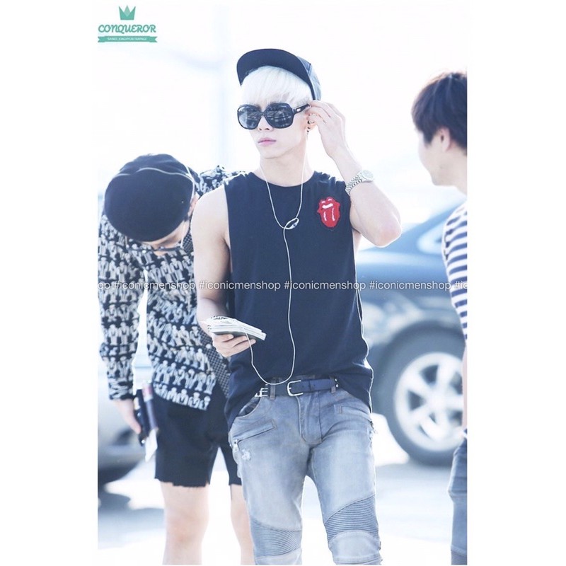 Tanktop nam nách sâu sticker dễ thương