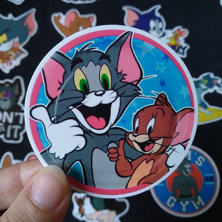 Bộ Sticker dán cao cấp chủ đề TOM and JERRY - Dùng dán Xe, dán mũ bảo hiểm, dán Laptop...