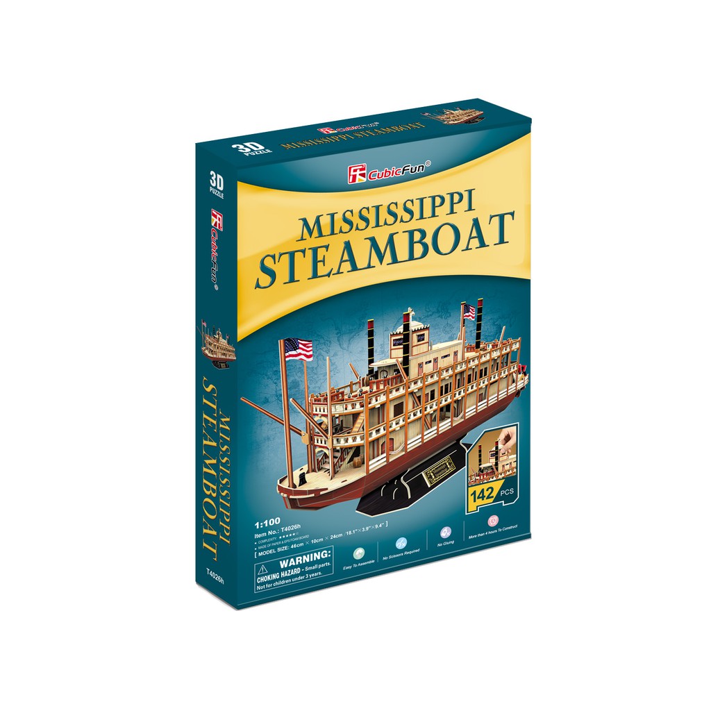 Mô hình giấy 3D CubicFun - Mississippi Steamboat - T4026h