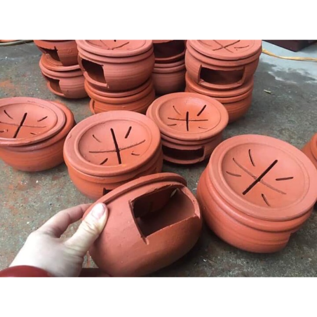 Chậu gốm đốt bồ kết bát tràng cỡ nhỡ