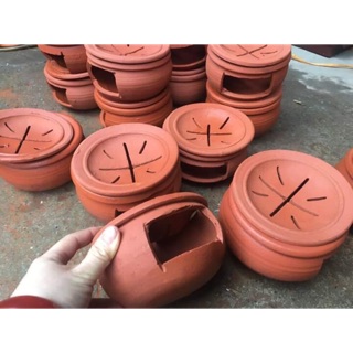 Chậu gốm đốt bồ kết bát tràng cỡ nhỡ