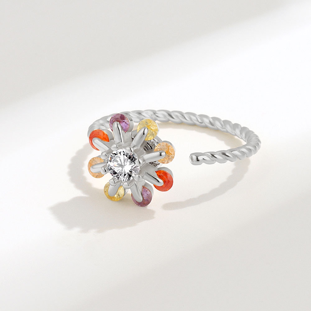 Nhẫn Xoay Đính Đá Zircon Giảm Căng Thẳng Dành Cho Nữ