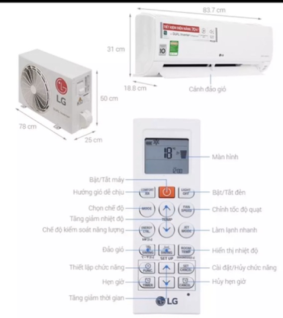 Điều khiển điều hoà LG điều hoà