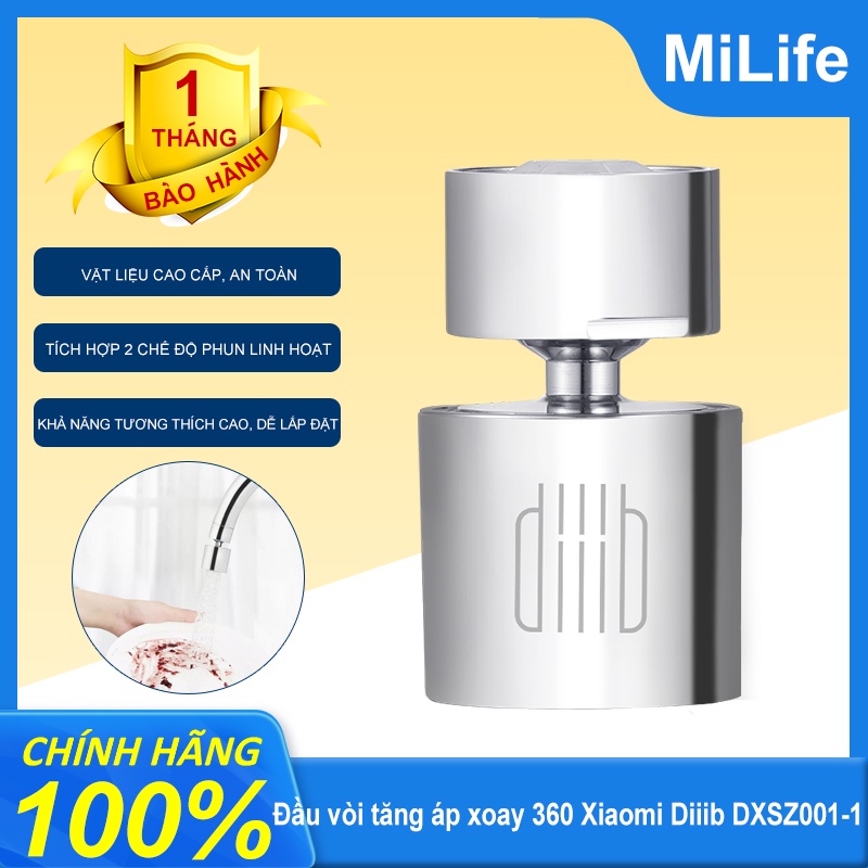 Đầu vòi tăng áp xoay 360 Xiaomi Diiib DXSZ001-1 rửa chén tạo bọt tiết kiệm 1/2 nước