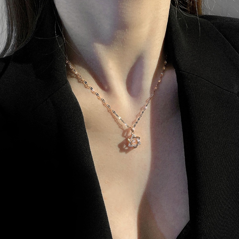 Dây chuyền mặt hình lục giác đơn giản thời trang