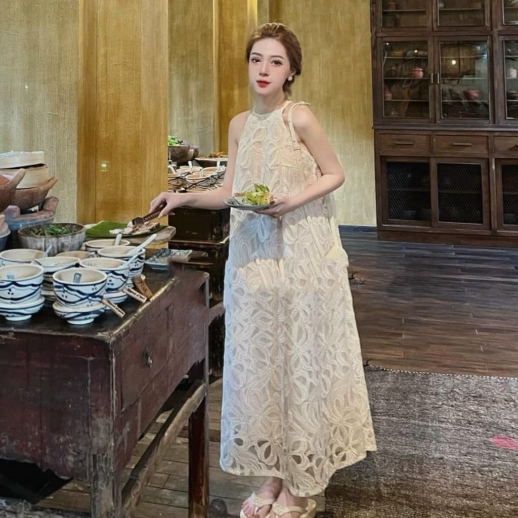 Đầm Bầu Váy Bầu Dự Tiệc Dáng Dài Mùa Hè Sang Chảnh Thiết Kế 2 Dây Đẹp Cao Cấp HD1609 Honey Mommy