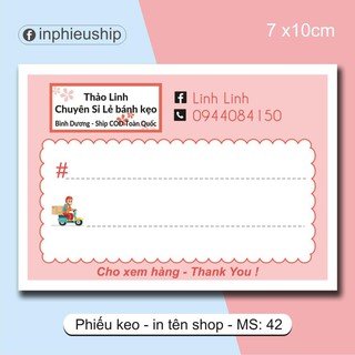 Phiếu giao hàng có keo MS42K