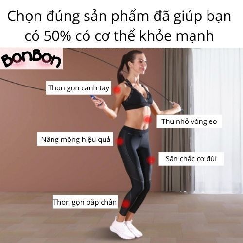 Dây nhảy thể lực chính hãng,hỗ trợ luyện tập thể dục tại nhà chất liệu cao cấp