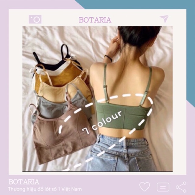 Áo bra nữ - áo bra len gân tăm chất đẹp 2 dây hở lưng siêu hot ABU1