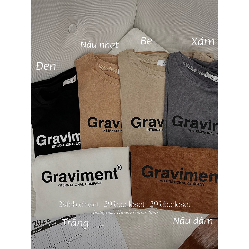 [Ảnh thật/Video] Áo phông oversize in Graviment tag 3158, mặc đôi nam nữ - 29feb.closet - A28