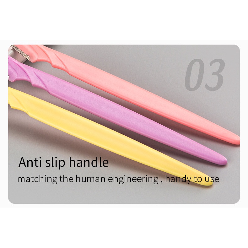 [Hàng mới về] Set 3 dao tỉa lông mày bằng thép không gỉ an toàn tiện dụng