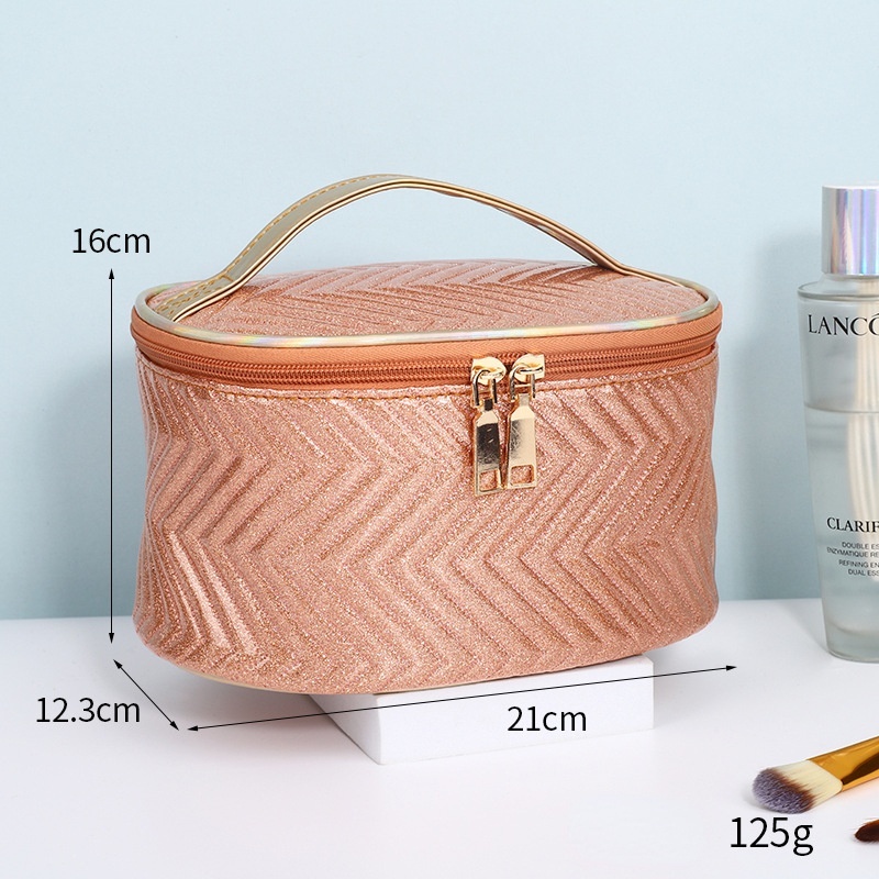 Túi Đựng Mỹ Phẩm Chống Thấm Nước Đính Ngọc Trai Thời Trang Âu Mỹ