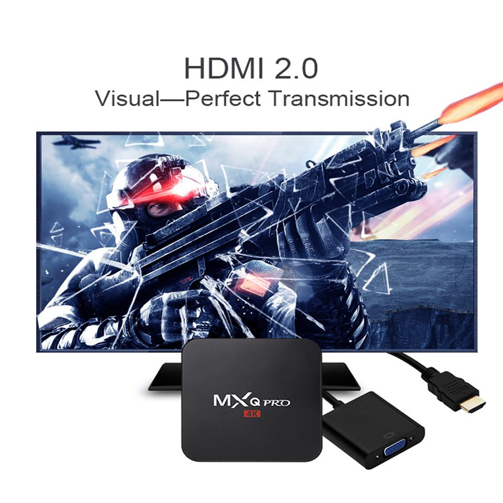 Tv Box Mxq Pro 4k 4 + 64gb Rk3229 Lõi Tứ Android 9.0 Và Phụ Kiện