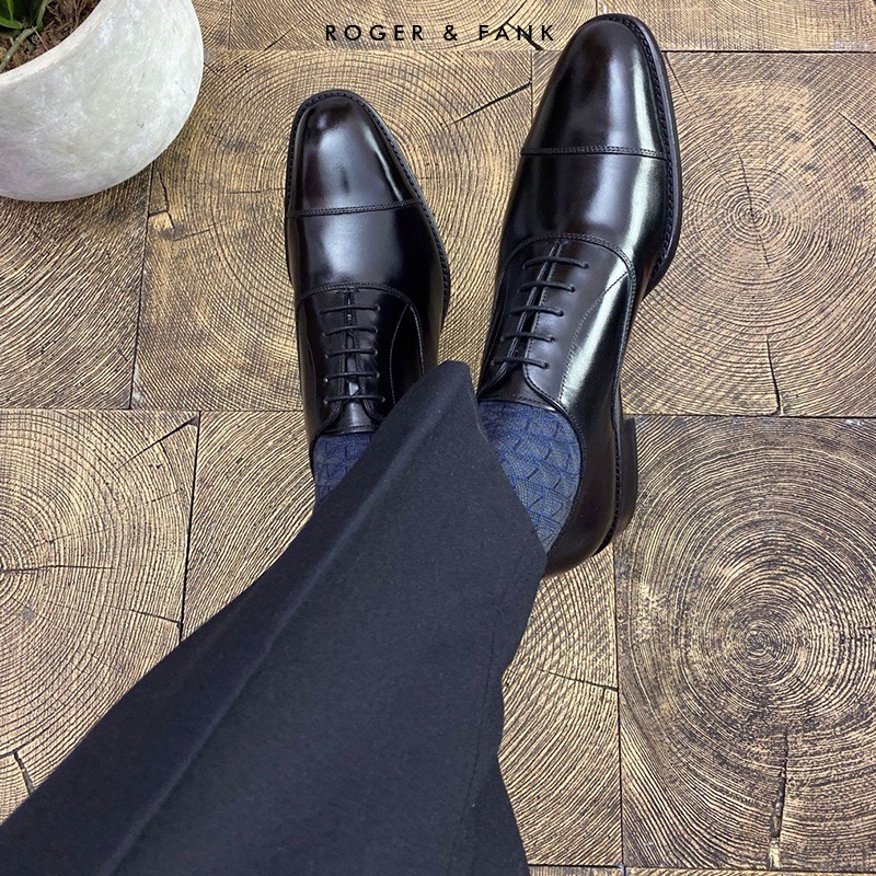 Giày da oxford cao cấp buộc dây ROGER &amp; FANK