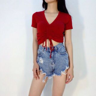 ÁO CRT CỔ TIM RÚT DÂY