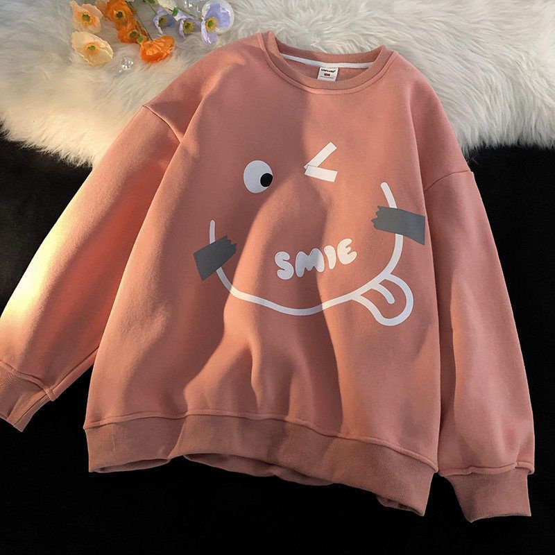 Jiashucheng Áo Nỉ Dáng Rộng Dễ Phối Đồ Phong Cách Hàn Quốc Thời Trang Mùa Thu Đông Dành Cho Nữ