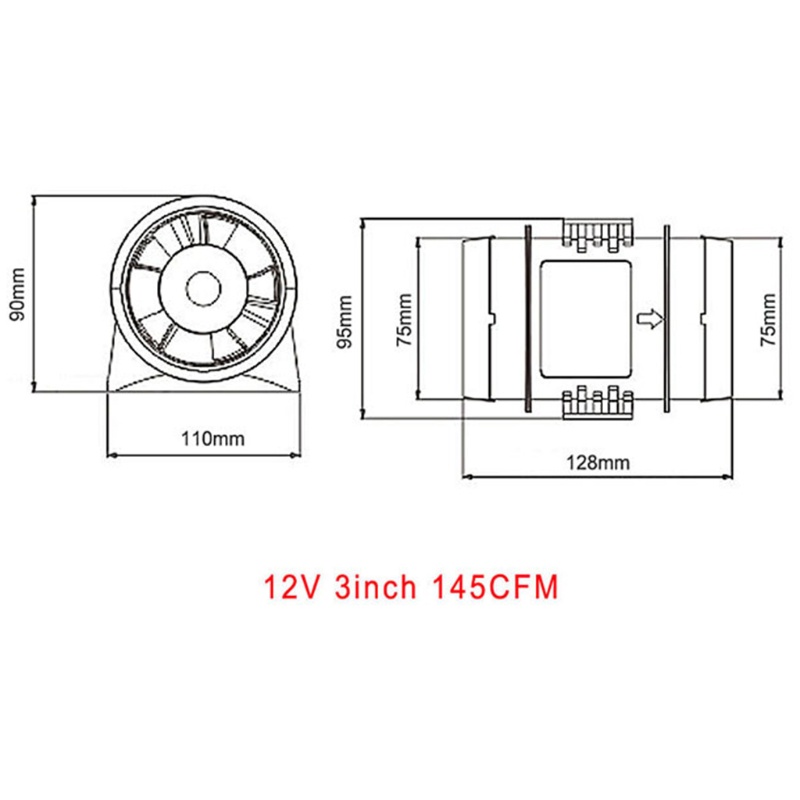 Quạt Thông Gió 3 Inch 145 CFM Dành Cho Tàu Thuyền