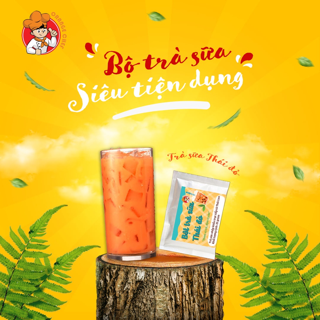 Combo Trà sữa Thái đủ vị kèm bột Kem topping phô mai thơm ngon - Nguyên liệu nhập khẩu Thái Lan