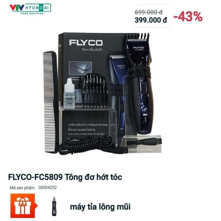 Tông Đơ Hớt Tóc Flyco FC5809 và Máy tỉa Lông Mũi- Bảo Hành 2 Năm