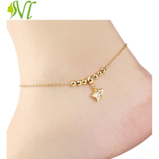 Lắc chân nữ mạ vàng ngôi sao may mắn