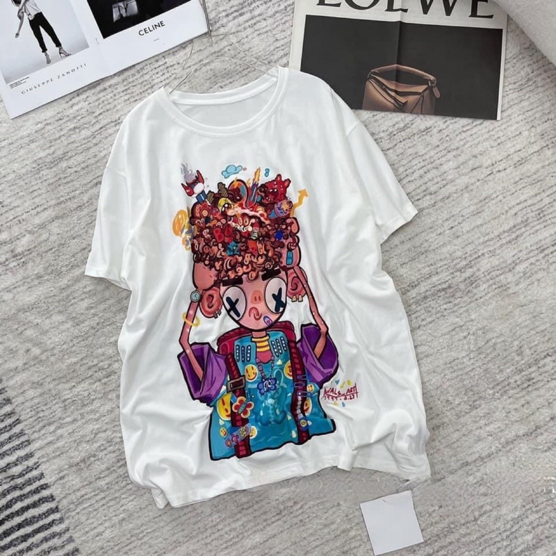 Áo Thun Chất Loại 1 Mịn Mát In Mẫu Hoạt Hình To In Cao Cấp