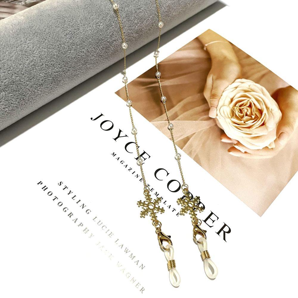 Wmes15h Dây Xích Đeo Mắt Kính Bằng Hợp Kim Hình Bông Tuyết Phong Cách Hàn Quốc Cá Tính