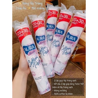 Bông tẩy trang Aura Beauty 150 miếng