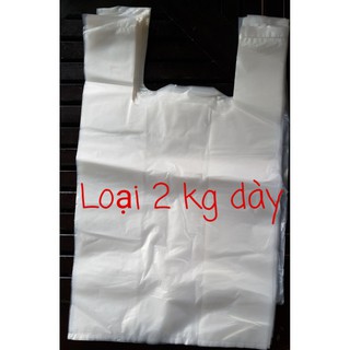 [1kg]Túi xốp trắng có 2 quai - Bao Đựng Đồ trắng Gai Dày - Bọc Nilong Loại 2 kg - Chị Vịt Shop