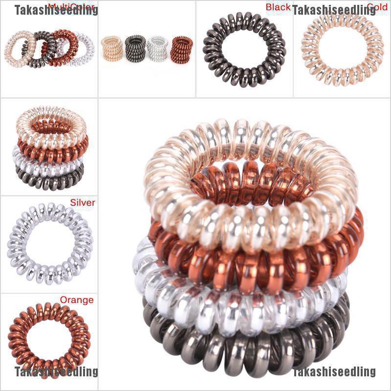 Set 1/5 dây buộc tóc cao su dạng dây xoắn thiết kế tiện lợi