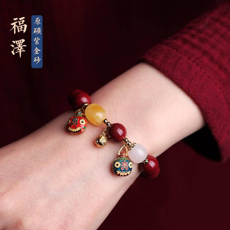 Vòng Tay Chuỗi Hạt Đá Núi Lửa Màu Vàng/Tím/Vàng Phong Cách Hoàng Đạo/ Hoàng Đạo Thời Trang Cho Nữ