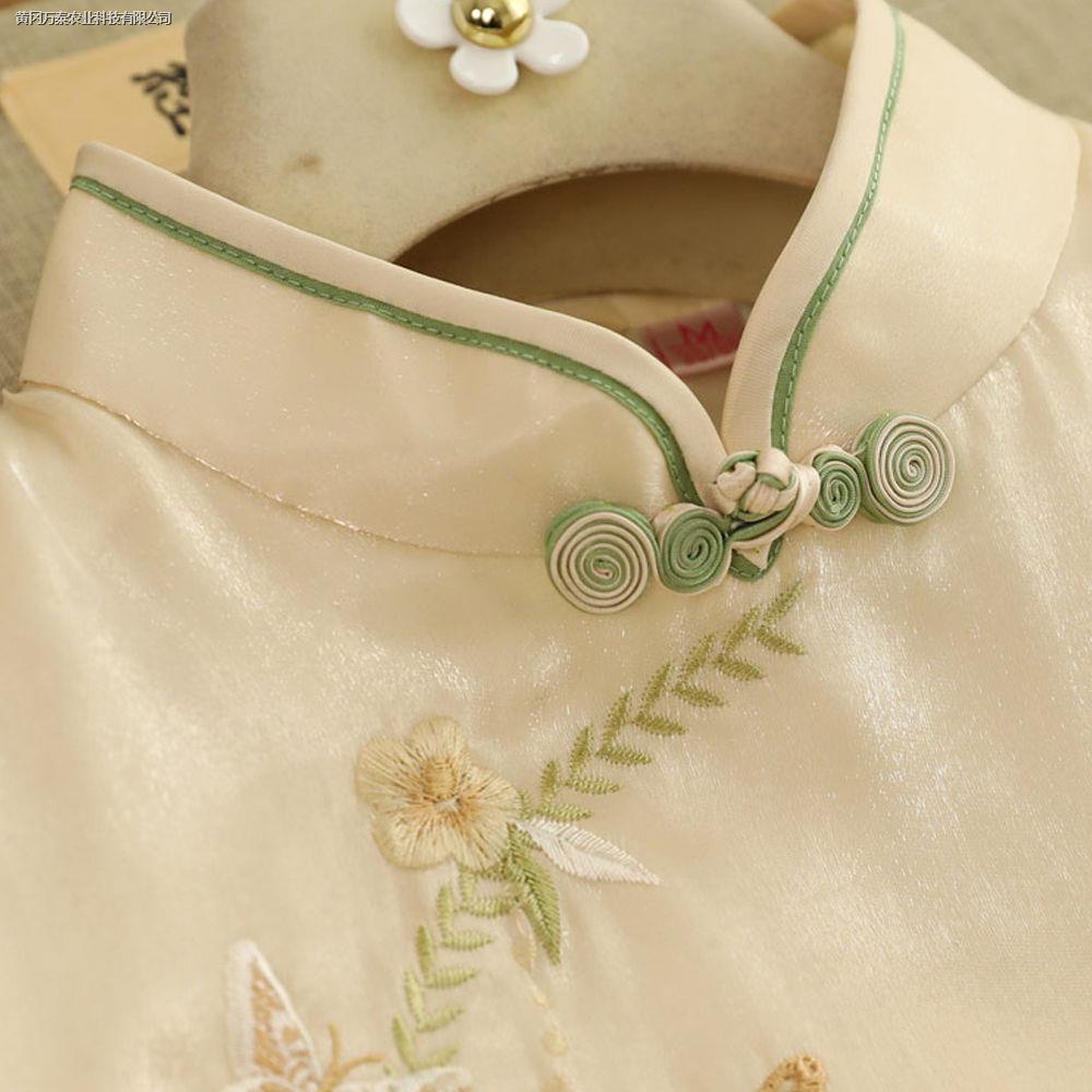 Sườn Xám Thêu Họa Tiết Phong Cách Trung Hoa Hàng Ngày Mùa Hè Hàng Ngày Phong Cách Mới Cho Nữ
