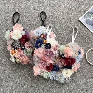 Áo croptop cúp ngực đính hoa nổi gợi cảm, nổi bật