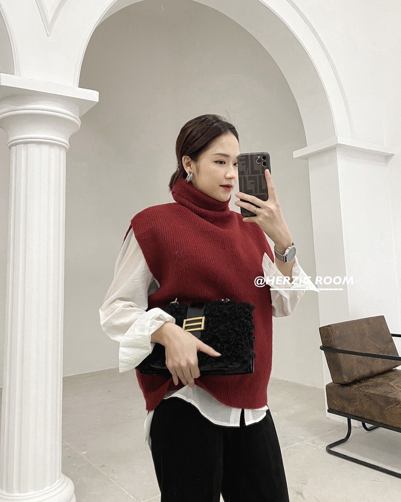 Áo gile len cổ lọ 7p - A3039