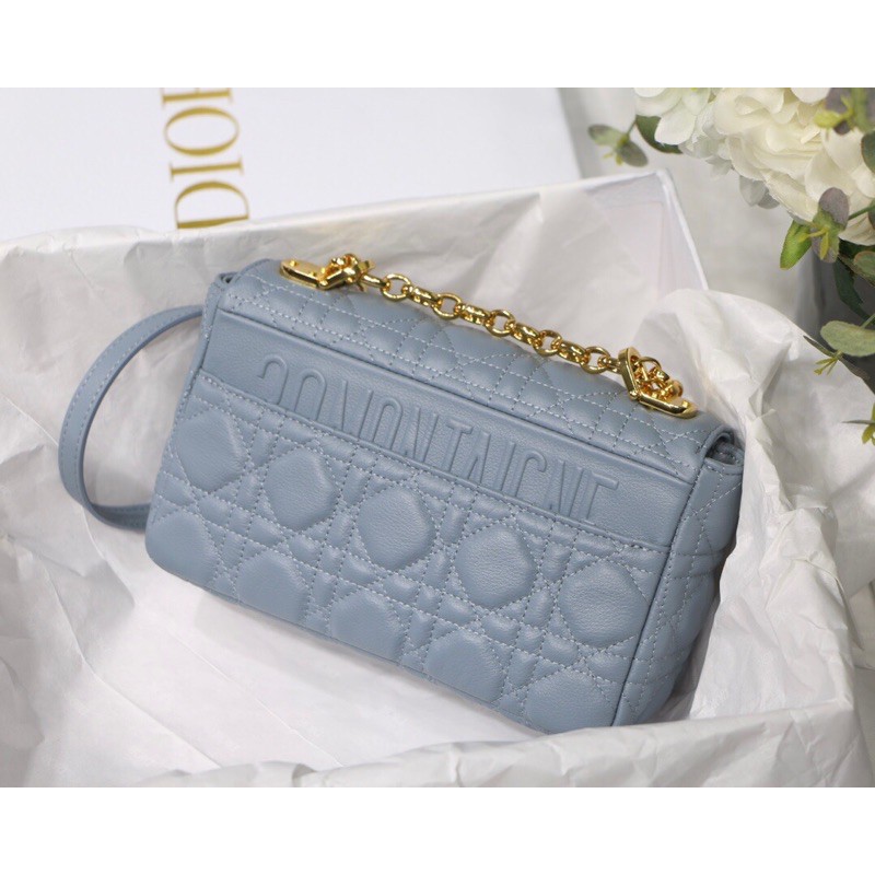 Túi xách Dior Caro cao cấp màu xanh size 20cm