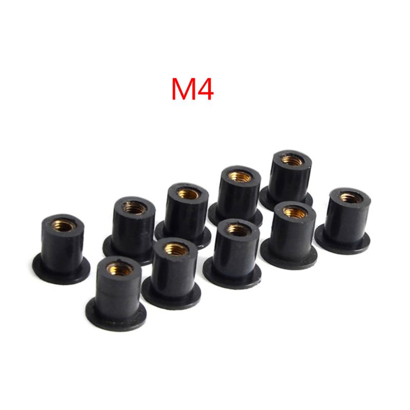 Set 10 Đai Ốc Cao Su M4 M5 M6 Cố Định Điểm Mù Cho Xe Máy
