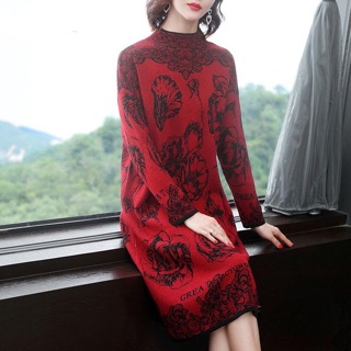 Váy đầm trung niên nữ len cao cấp