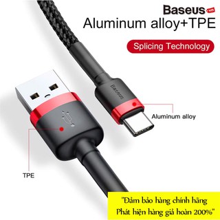 Cáp sạc nhanh, truyền dữ liệu tốc độ cao Baseus Cafule Type C cho Samsung S8/S9/ Note8/ Note9/ Xiaomi/ Huawei/ Oppo/Noki
