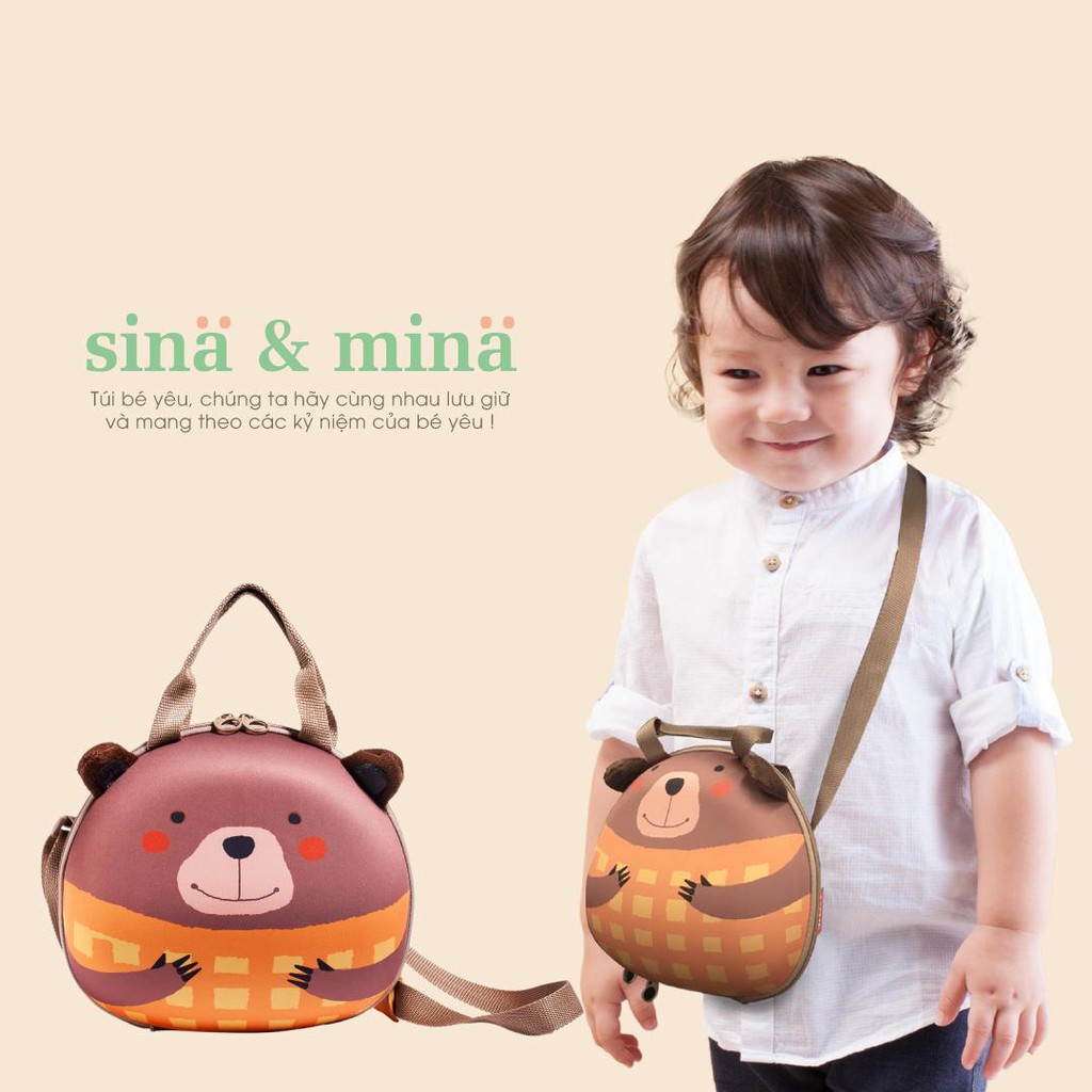 Túi Đeo chéo trẻ em Sina &amp; Mina chống gù lưng của FARLIN - Gấu Bánh Kẹp