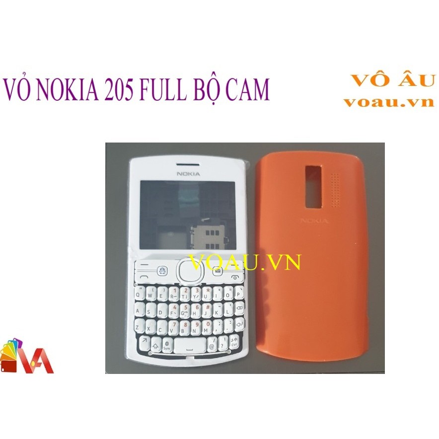 VỎ NOKIA 205 FULL BỘ MÀU CAM [CÓ PHÍM SƯỜN]