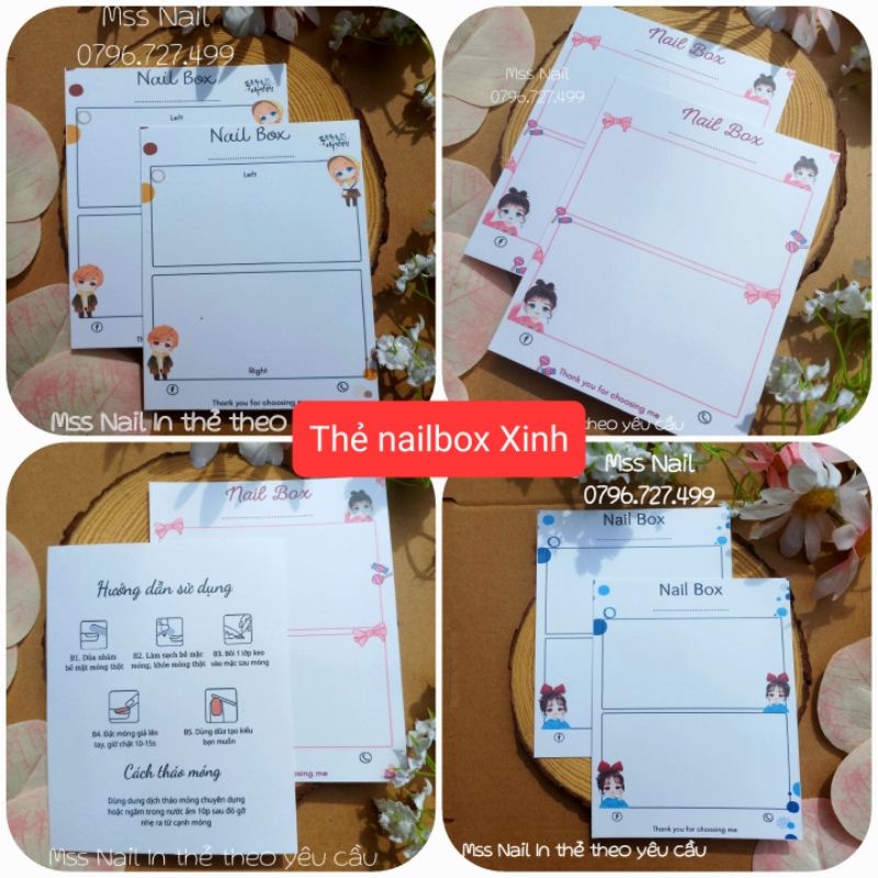 Bìa nail, thẻ nail box, bìa nail box, tag nail box, bìa đựng móng tay